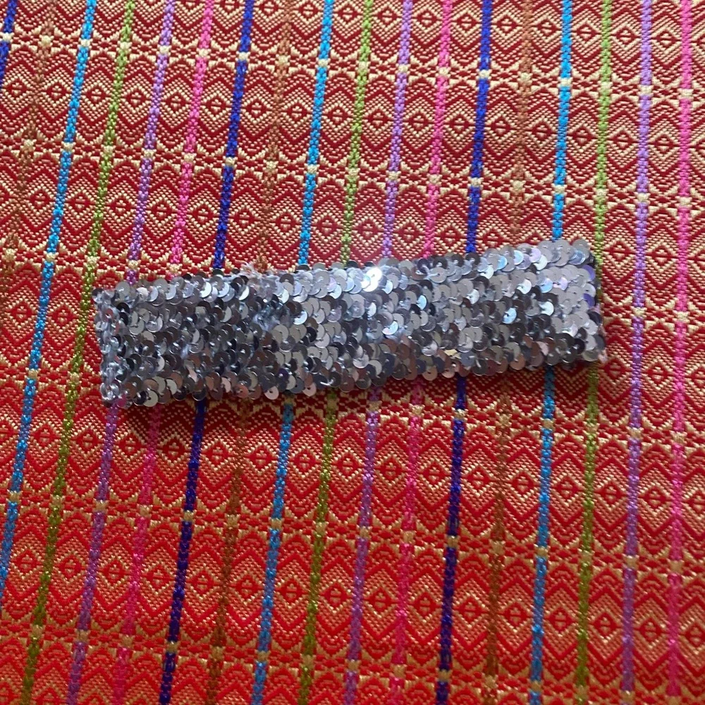 vintage silver sequin garter belt OSFA